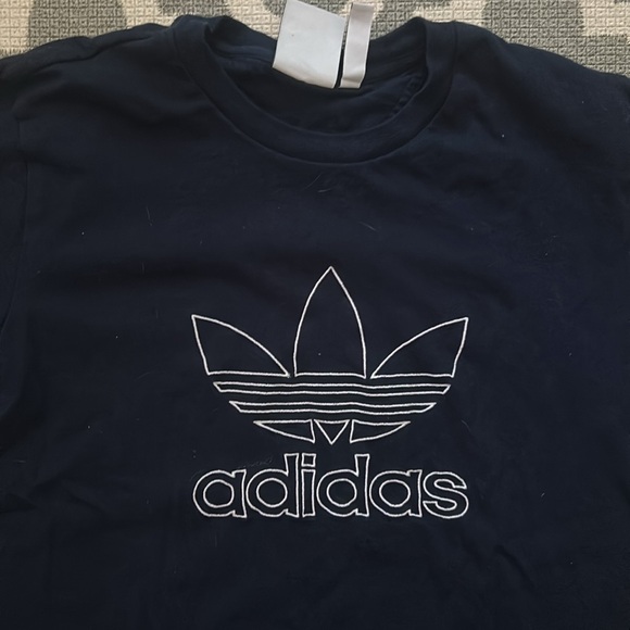Navy Blue Adidas Original Short Sleeve Tee Shirt - Picture 2 of 3